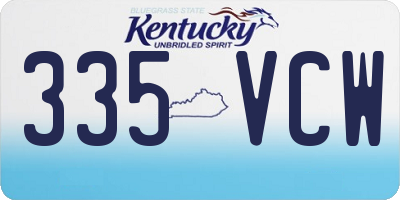 KY license plate 335VCW
