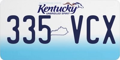 KY license plate 335VCX