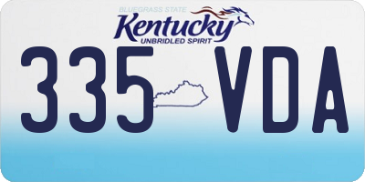 KY license plate 335VDA