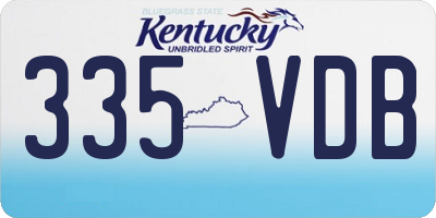 KY license plate 335VDB