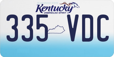 KY license plate 335VDC