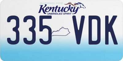 KY license plate 335VDK