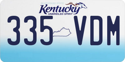 KY license plate 335VDM
