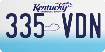 KY license plate 335VDN