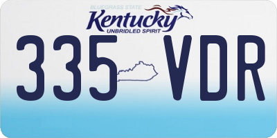 KY license plate 335VDR