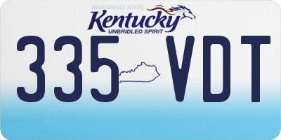 KY license plate 335VDT