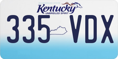 KY license plate 335VDX
