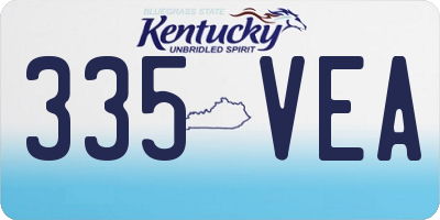 KY license plate 335VEA