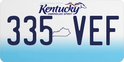 KY license plate 335VEF