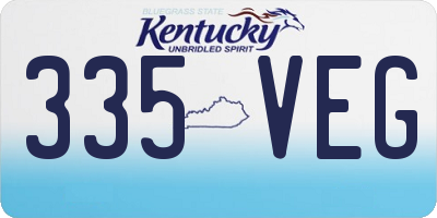 KY license plate 335VEG