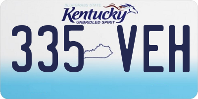 KY license plate 335VEH