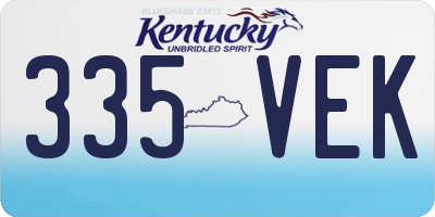KY license plate 335VEK