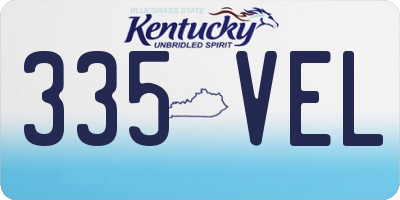 KY license plate 335VEL