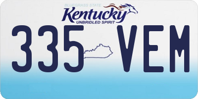 KY license plate 335VEM