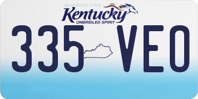 KY license plate 335VEO