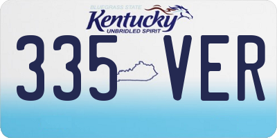 KY license plate 335VER