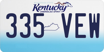 KY license plate 335VEW
