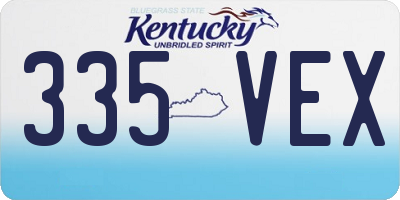 KY license plate 335VEX