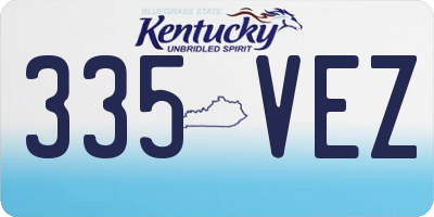 KY license plate 335VEZ