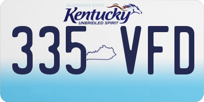 KY license plate 335VFD