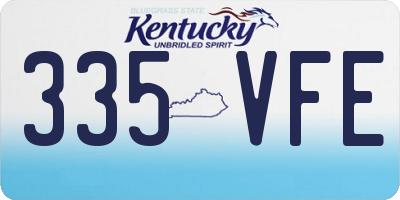 KY license plate 335VFE