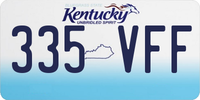 KY license plate 335VFF
