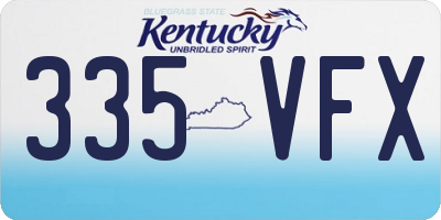 KY license plate 335VFX