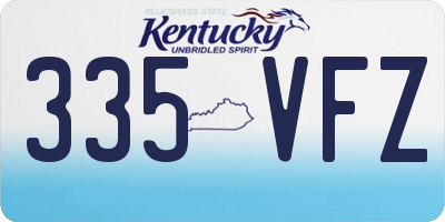 KY license plate 335VFZ