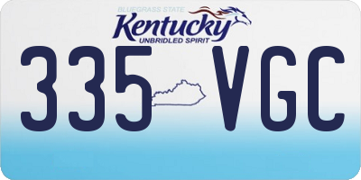 KY license plate 335VGC