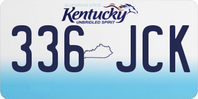 KY license plate 336JCK