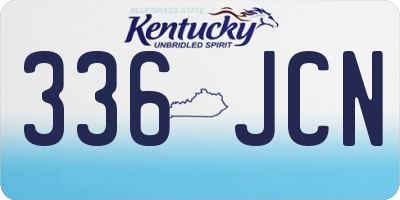 KY license plate 336JCN