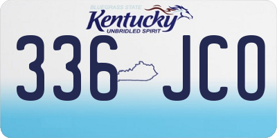 KY license plate 336JCO