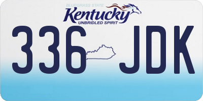 KY license plate 336JDK