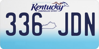 KY license plate 336JDN