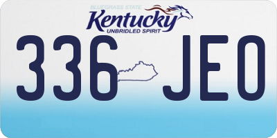 KY license plate 336JEO