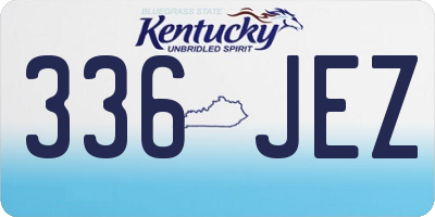 KY license plate 336JEZ