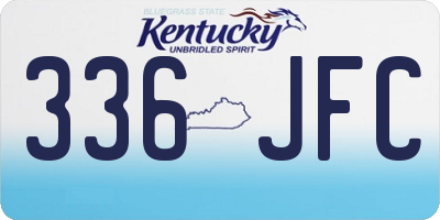 KY license plate 336JFC