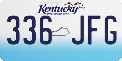 KY license plate 336JFG