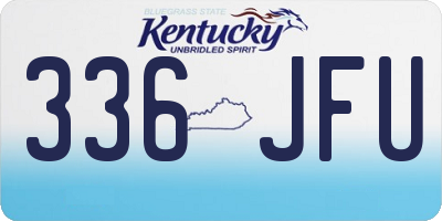 KY license plate 336JFU