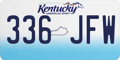 KY license plate 336JFW