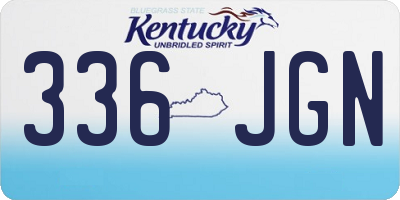 KY license plate 336JGN