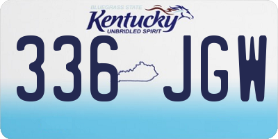 KY license plate 336JGW
