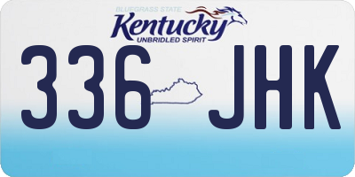 KY license plate 336JHK
