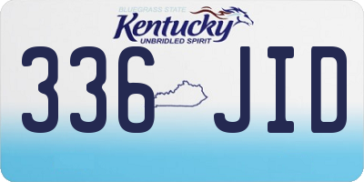 KY license plate 336JID