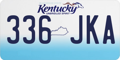 KY license plate 336JKA