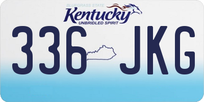 KY license plate 336JKG