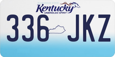 KY license plate 336JKZ