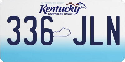 KY license plate 336JLN