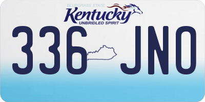 KY license plate 336JNO