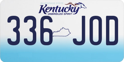 KY license plate 336JOD